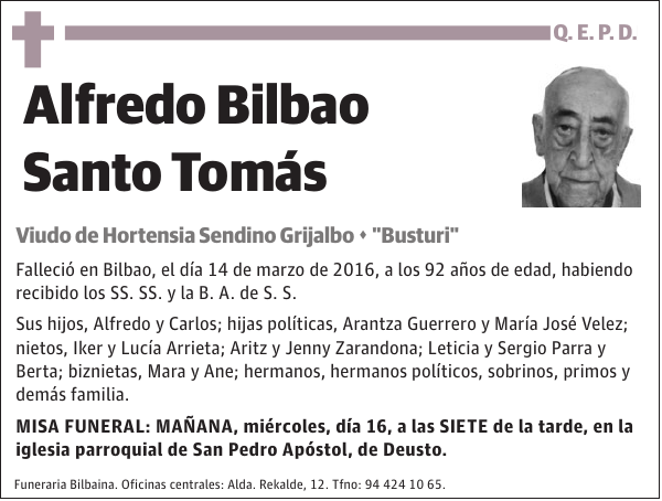 Alfredo Bilbao Santo Tomás