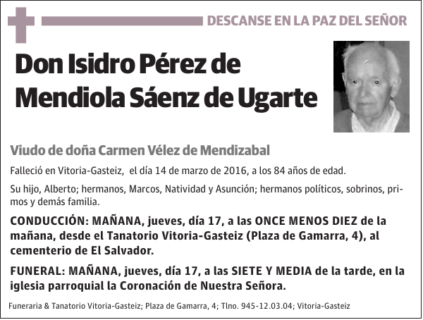 Isidro Pérez de Mendiola Sáenz de Ugarte