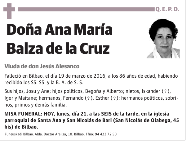 Ana María Balza de la Cruz