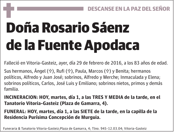 Rosario Sáenz de la Fuente Apodaca