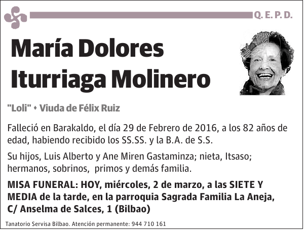 María Dolores Iturriaga Molinero