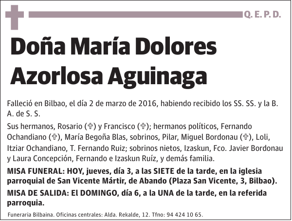 María Dolores Azorlosa Aguinaga