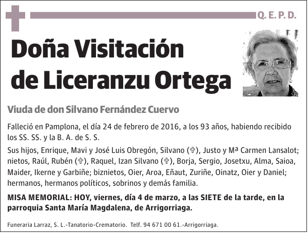 Visitación de Liceranzu Ortega