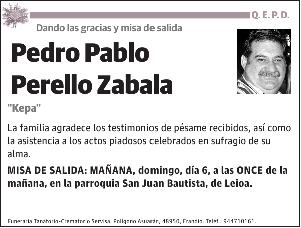 Pedro Pablo Perello Zabala