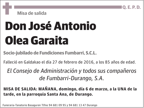 José Antonio Olea Garaita