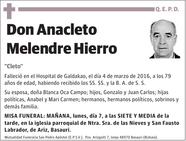 Anacleto Melendre Hierro