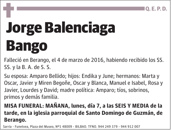 Jorge Balenciaga Bango