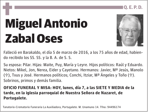 Miguel Antonio Zabal Oses