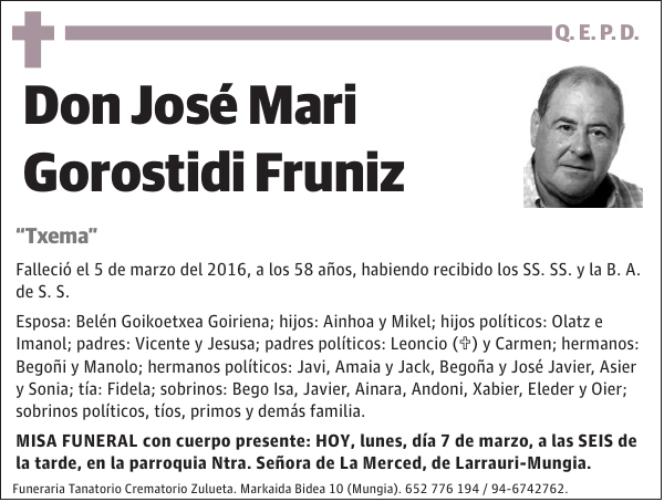 José Mari Gorostidi Fruniz