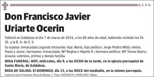 Francisco Javier Uriarte Ocerin