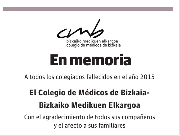 El Colegio de Médicos de Bizkaia- Bizkaiko Medikuen Elkargoa