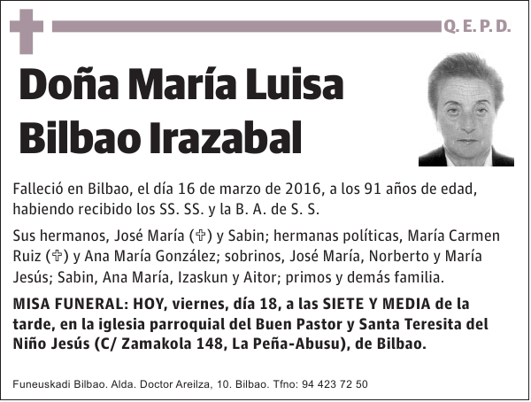 María Luisa Bilbao Irazabal