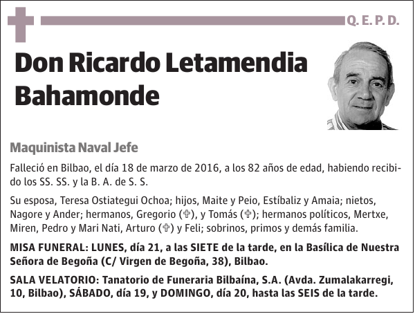 Ricardo Letamendia Bahamonde