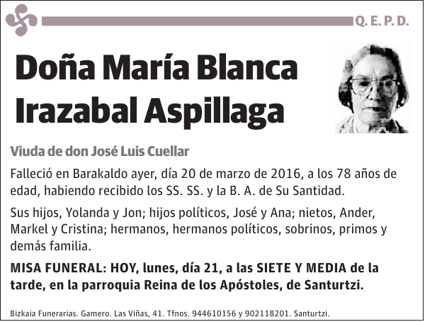 María Blanca Irazabal Aspillaga