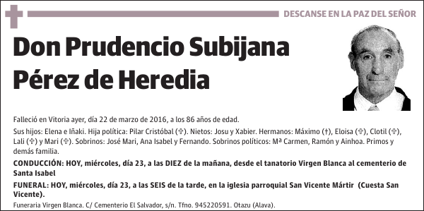 Prudencio Subijana Pérez de Heredia