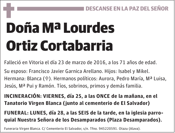 Mª Lourdes Ortiz Cortabarria