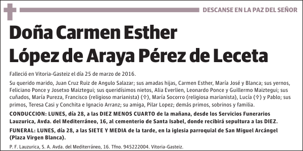 Carmen Esther López de Araya Pérez de Leceta