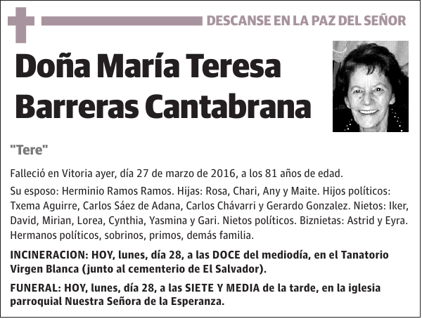 María Teresa Barreras Cantabrana