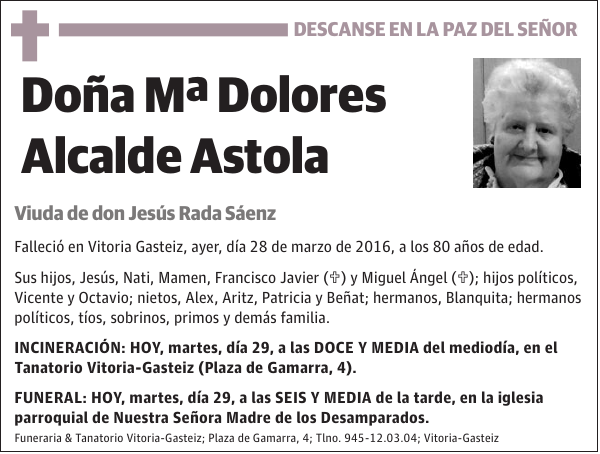 Mª Dolores Alcalde Astola