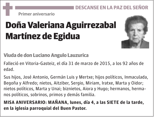 Valeriana Aguirrezabal Martínez de Egidua