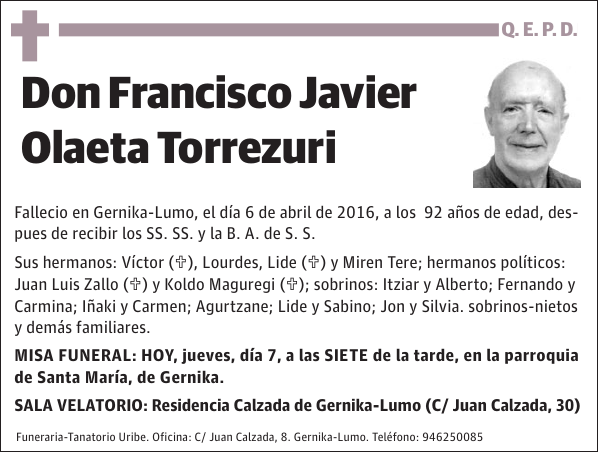 Francisco Javier Olaeta Torrezuri