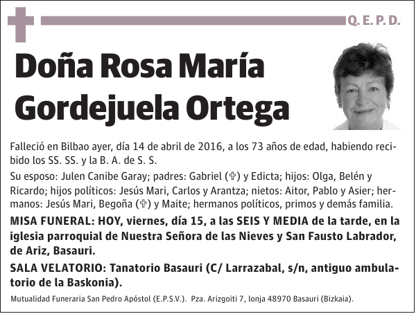 Rosa María Gordejuela Ortega