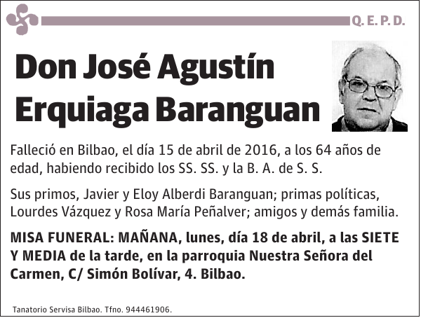 José Agustín Erquiaga Baranguan