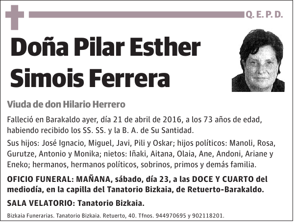 Pilar Esther Simois Ferrera