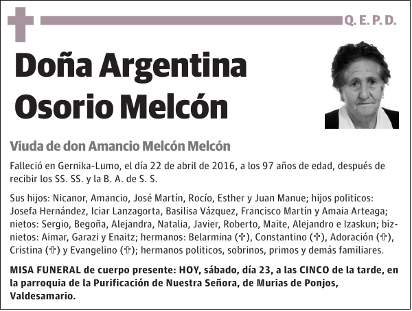 Argentina Osorio Melcón