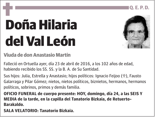 Hilaria del Val León