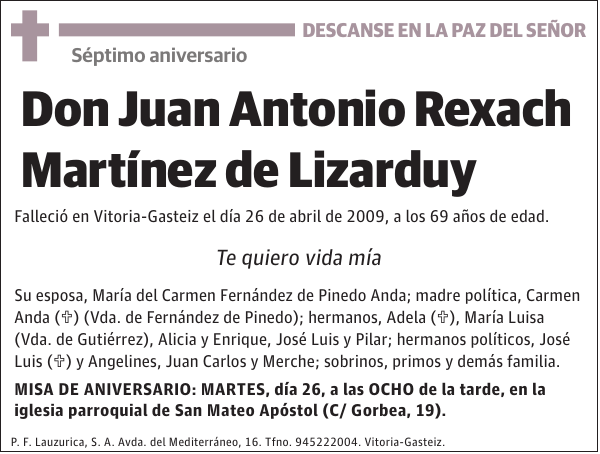 Juan Antonio Rexach Martínez de Lizarduy