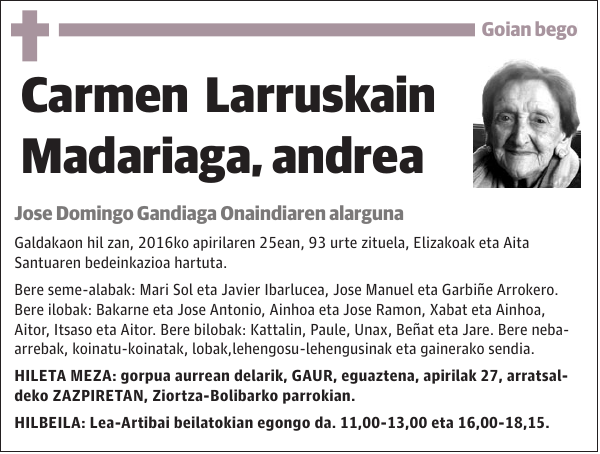 Carmen Larruskain Madariaga