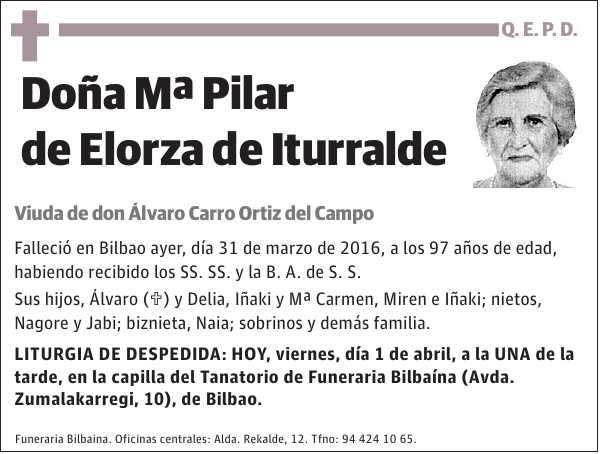 Mª Pilar de Elorza de Iturralde