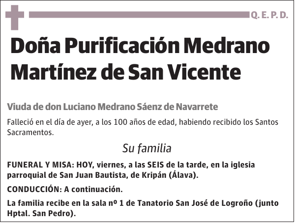 Purificación Medrano Martínez de San Vicente