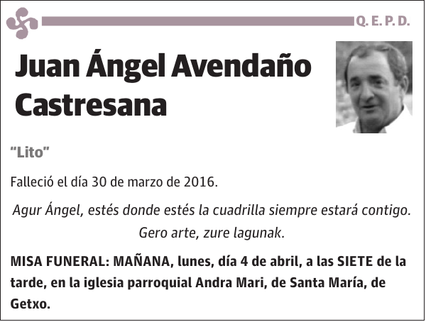 Juan Ángel Avendaño Castresana Lito