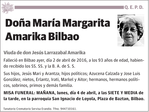 María Margarita Amarika Bilbao