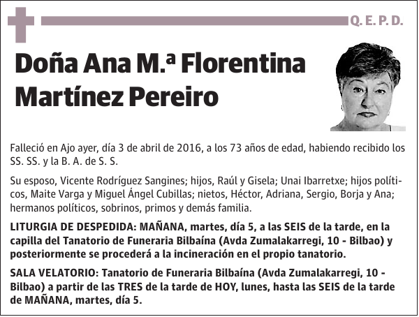 Ana María Florentina Martínez Pereiro