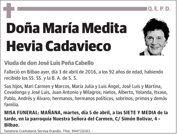 María Medita Hevia Cadavieco