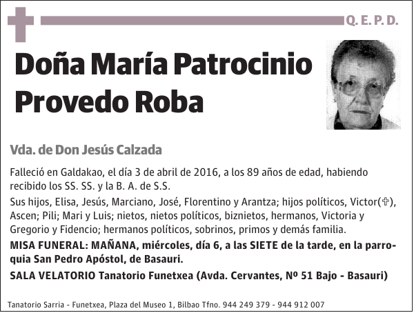 María Patrocinio Provedo Roba