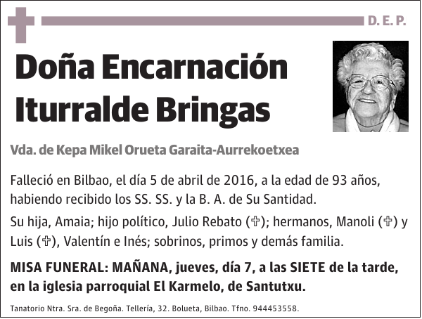 Encarnación Iturralde Bringas