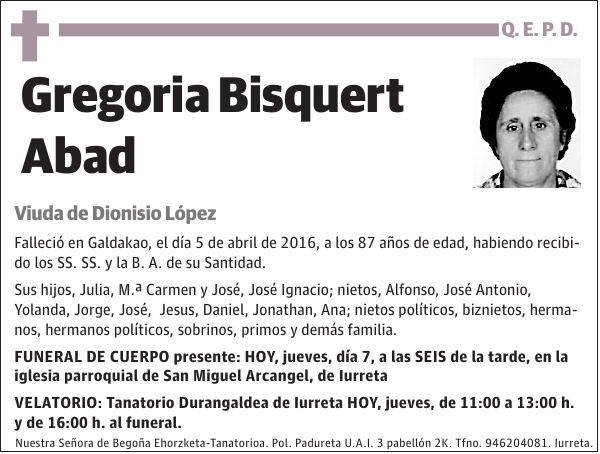 Gregoria Bisquert Abad