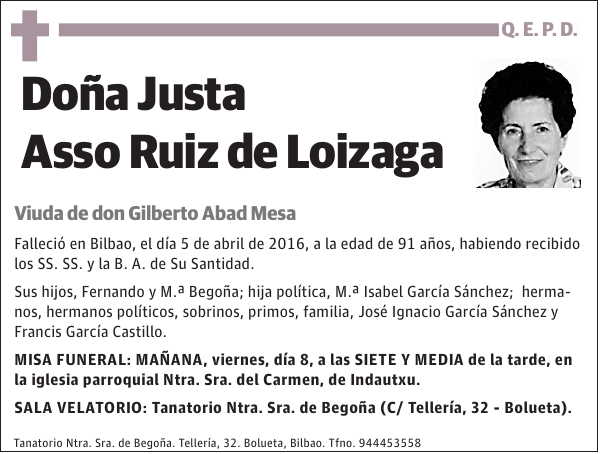 Justa Asso Ruiz de Loizaga