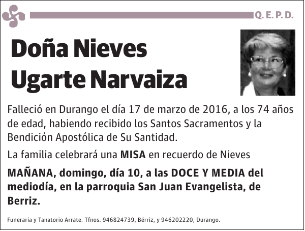 Nieves Ugarte Narvaiza