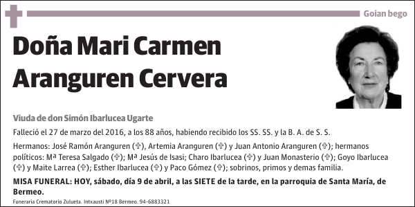 Mari Carmen Aranguren Cervera