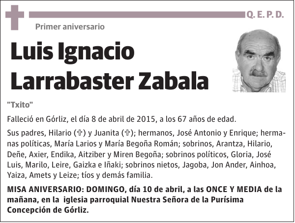 Luis Ignacio Larrabaster Zabala