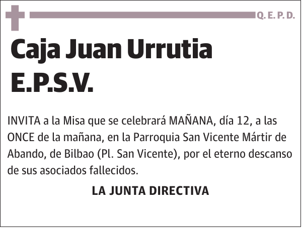 Caja Juan Urrutia E . P. S .V.