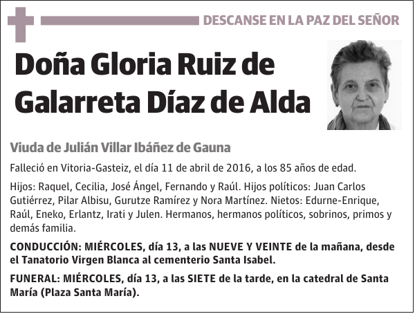 Gloria Ruiz de Galarreta Díaz de Alda