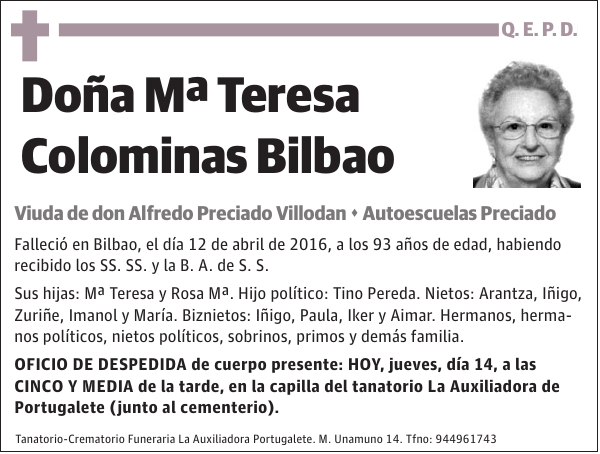 Mª Teresa Colominas Bilbao