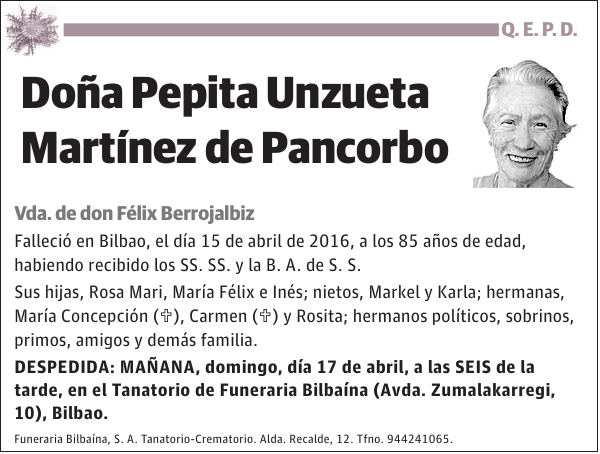 Pepita Unzueta Martínez de Pancorbo