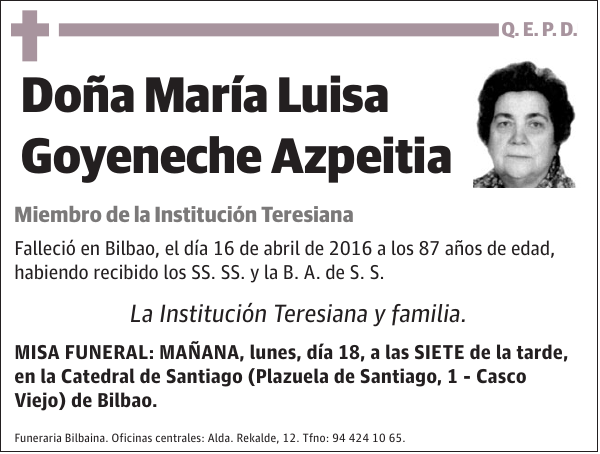 María Luisa Goyeneche Azpeitia